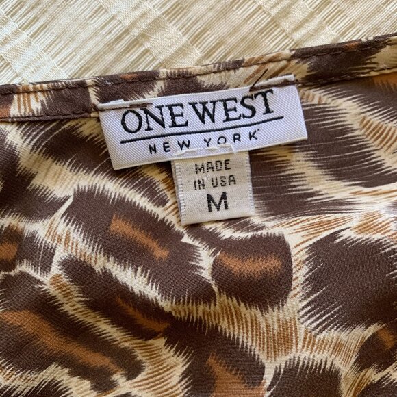 VTG Y2K Silk Satin Top Babydoll Tunic Blouse Sz M Cheetah Leopard Animal Print - Picture 4 of 7